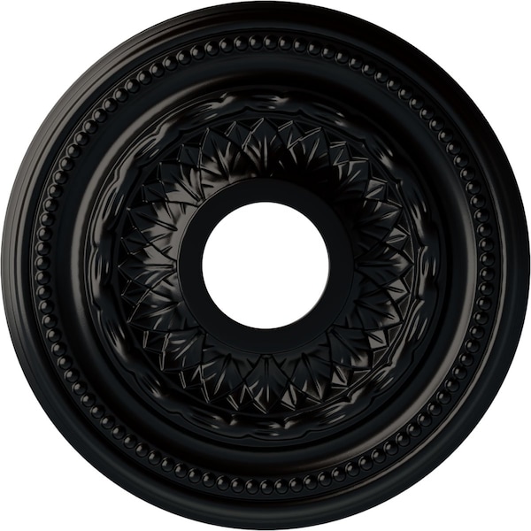 Ekena Millwork Galway Ceiling Medallion (Fits Canopies up to 3 1/4"), 15 3/4"OD x 3 1/4"ID x 1"P, Jet Black CM15GABLF - main
